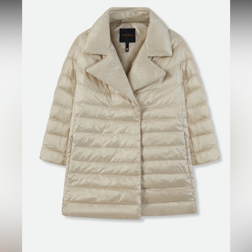 Jarbo Zentner Cream Goose Down Puffer Jacket Women’s Size Xs